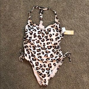 Kona Sol One Piece Swimsuit- Leopard - NWT